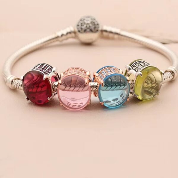 Oval curved gem charm pandorae